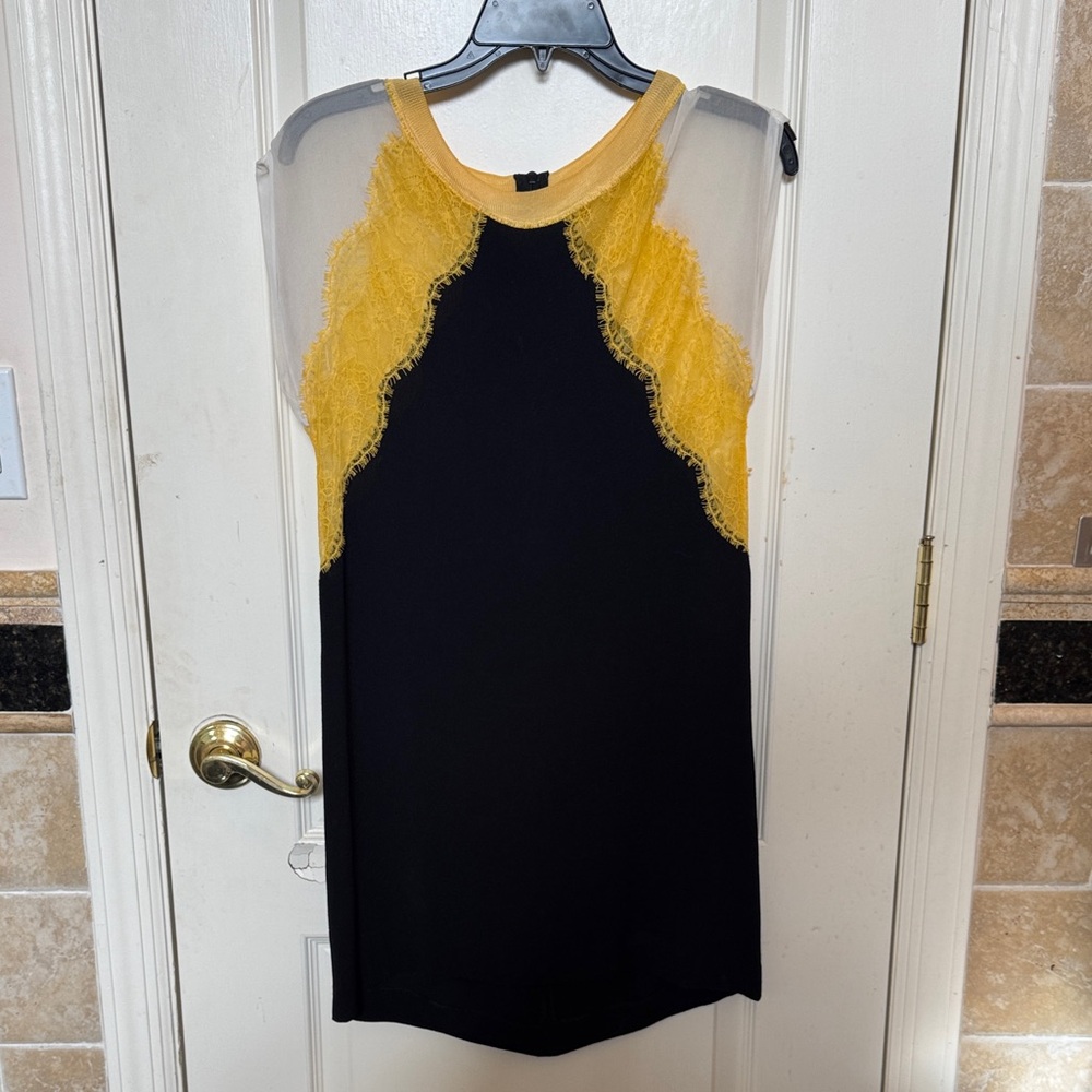 Sandro Black and Yellow Sleeveless Dress. New without tags